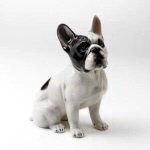 Französische Bulldogge 34cm weiß dunkelbraun